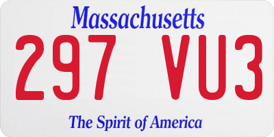 MA license plate 297VU3