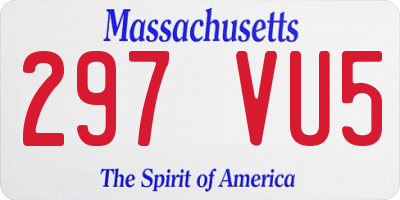 MA license plate 297VU5