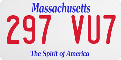 MA license plate 297VU7