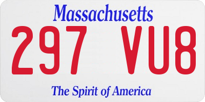 MA license plate 297VU8