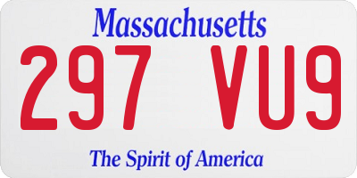 MA license plate 297VU9