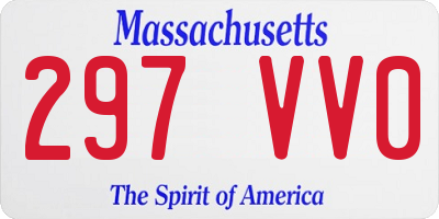 MA license plate 297VV0