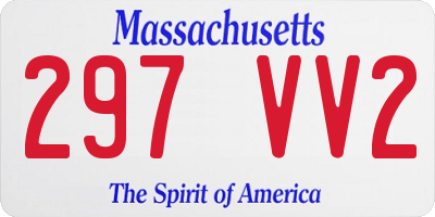 MA license plate 297VV2