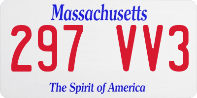 MA license plate 297VV3