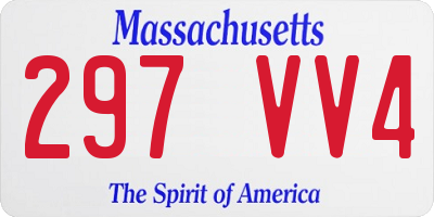 MA license plate 297VV4