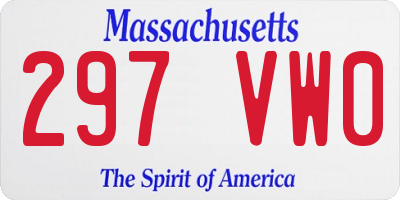 MA license plate 297VW0