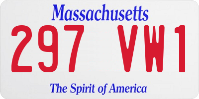 MA license plate 297VW1