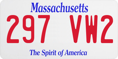 MA license plate 297VW2