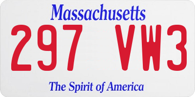 MA license plate 297VW3