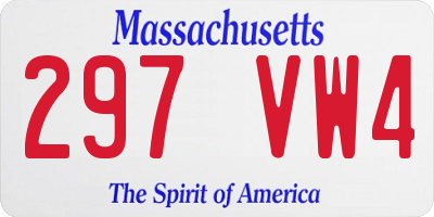 MA license plate 297VW4