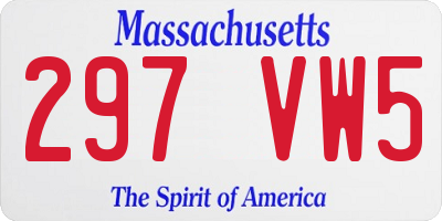 MA license plate 297VW5
