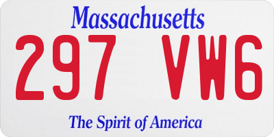 MA license plate 297VW6