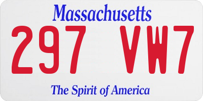 MA license plate 297VW7