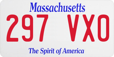 MA license plate 297VX0