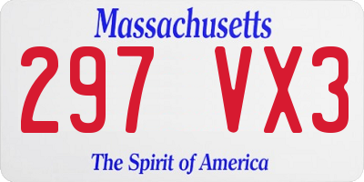 MA license plate 297VX3