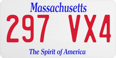 MA license plate 297VX4