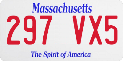 MA license plate 297VX5
