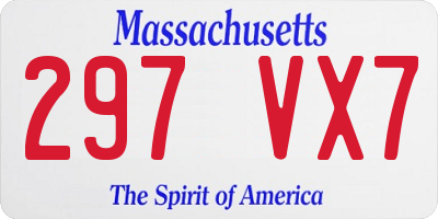 MA license plate 297VX7