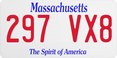 MA license plate 297VX8