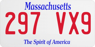 MA license plate 297VX9