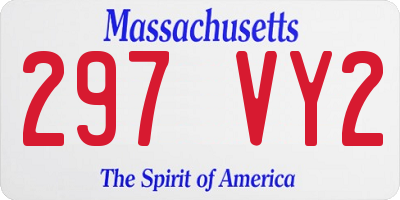 MA license plate 297VY2