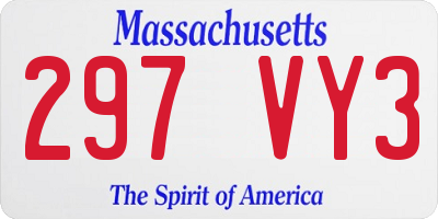 MA license plate 297VY3