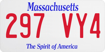 MA license plate 297VY4