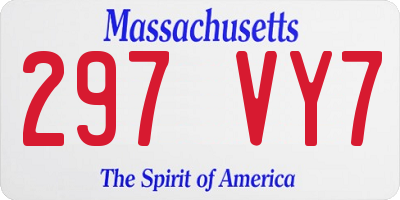 MA license plate 297VY7