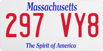 MA license plate 297VY8