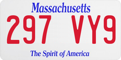 MA license plate 297VY9