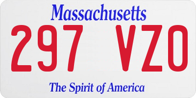 MA license plate 297VZ0