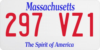 MA license plate 297VZ1