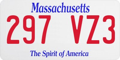 MA license plate 297VZ3