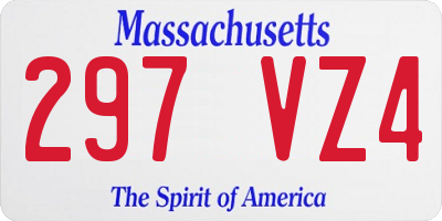 MA license plate 297VZ4