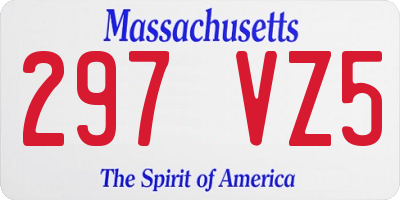 MA license plate 297VZ5