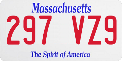 MA license plate 297VZ9