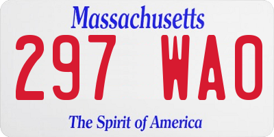 MA license plate 297WA0