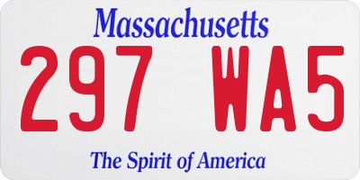 MA license plate 297WA5