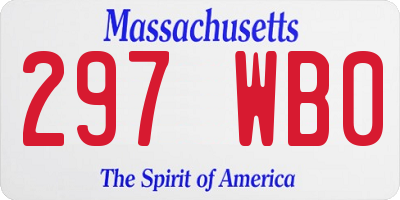 MA license plate 297WB0