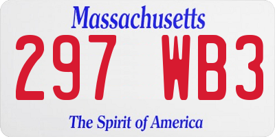 MA license plate 297WB3