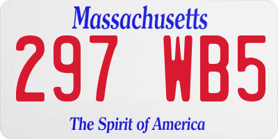 MA license plate 297WB5