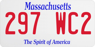 MA license plate 297WC2