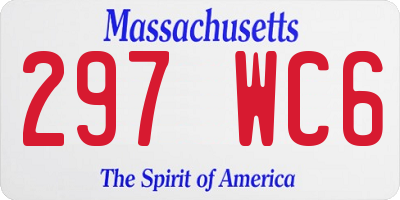 MA license plate 297WC6