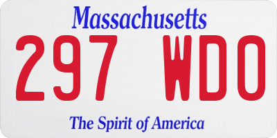 MA license plate 297WD0