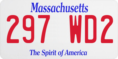 MA license plate 297WD2