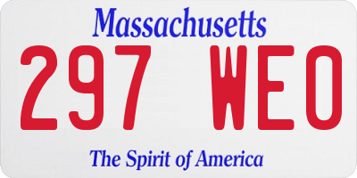 MA license plate 297WE0