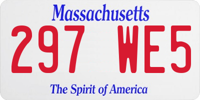 MA license plate 297WE5