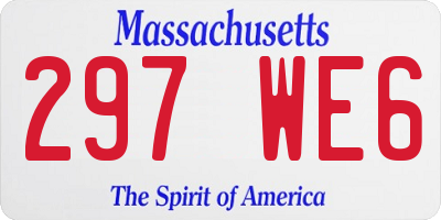 MA license plate 297WE6