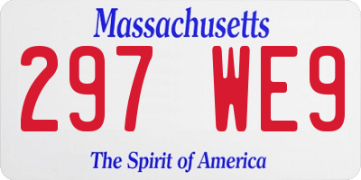 MA license plate 297WE9