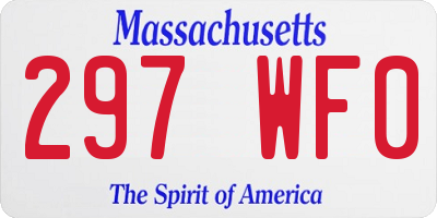 MA license plate 297WF0